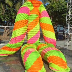 Neon spiral human slinky costume